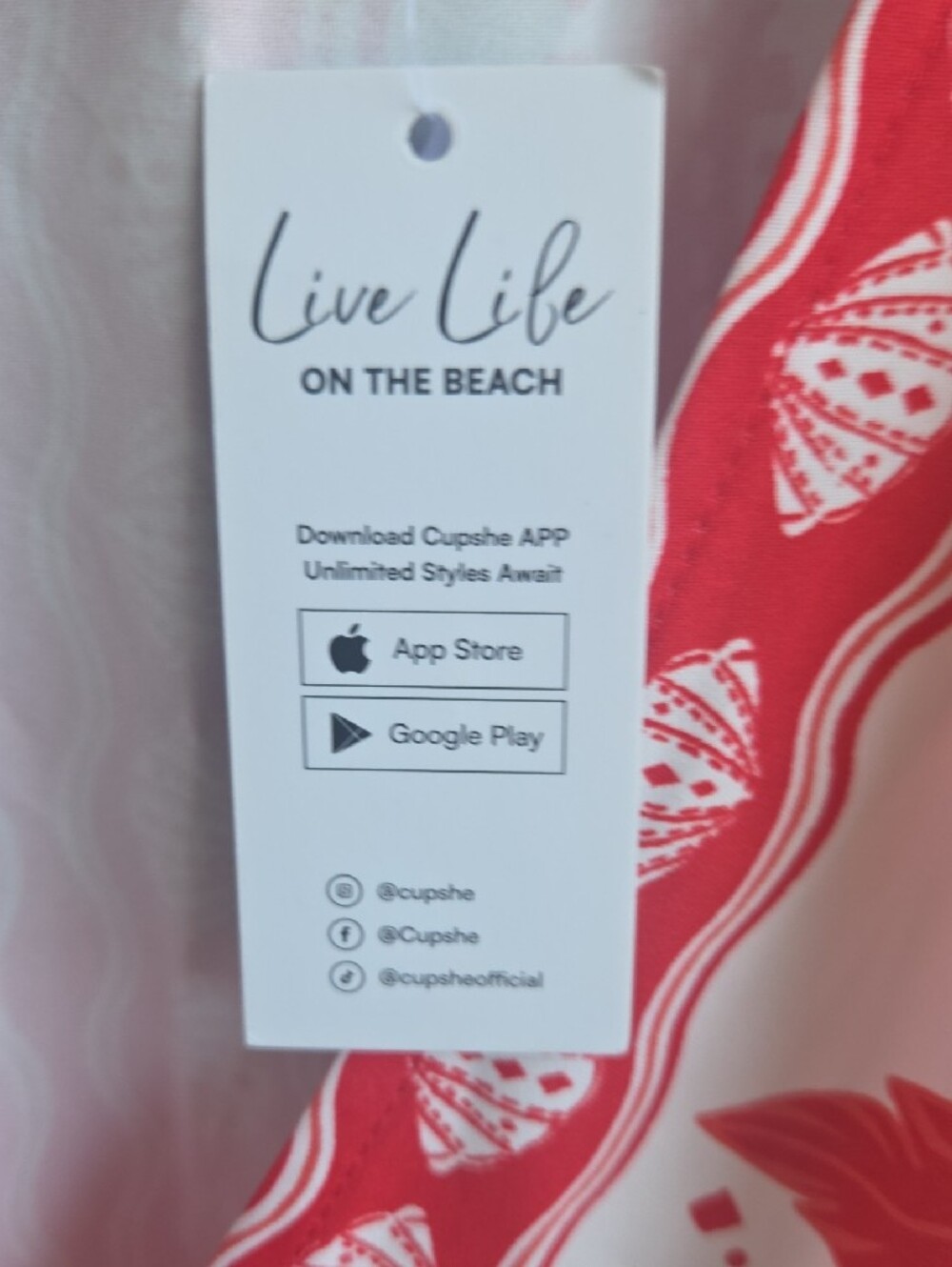 Cupshe White & Coral Patterned Dress - Picture 9 of 9